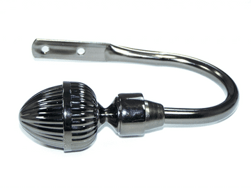 Graphite Black Nickel Acorn Curtain Tiebacks / Holdbacks.