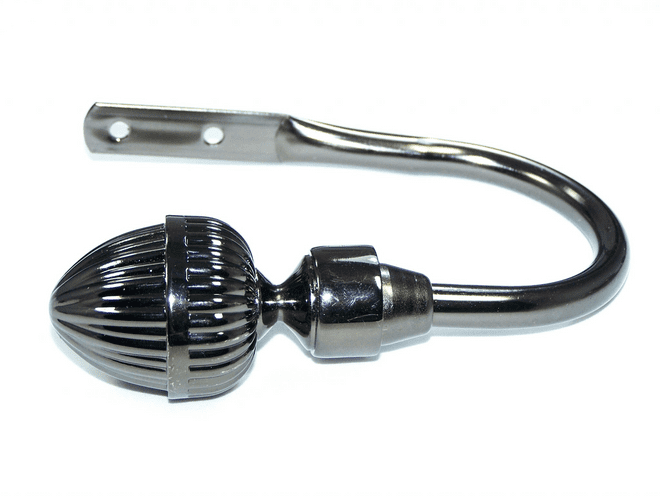 Graphite Black Nickel Acorn Curtain Tiebacks / Holdbacks.