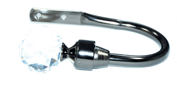 Graphite Black Nickel Cut Glass Crystal Ball Curtain Tiebacks / Holdbacks.