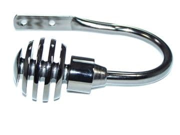 Graphite Black Nickel Sliced Ball Curtain Tiebacks / Holdbacks.