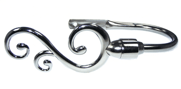 Graphite Black Nickel Swirl Curtain Tiebacks / Holdbacks.