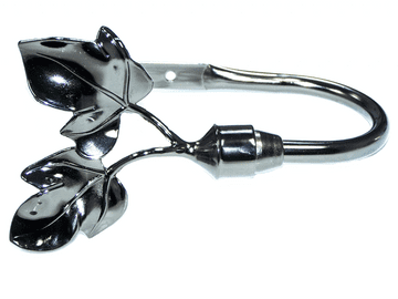Graphite Black Nickel Twin Leaf Curtain Tiebacks / Holdbacks.