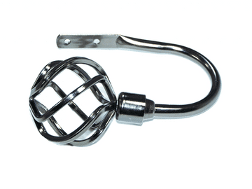 Graphite Black Nickel Twisted Cage Curtain Tiebacks / Holdbacks.