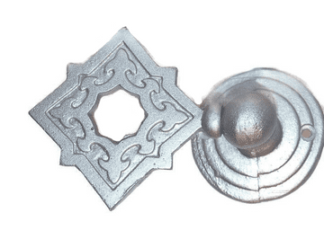 Large Ankara Satin Nickel Matt Silver Celtic Gothic Square Curtain Tiebacks Hold backs