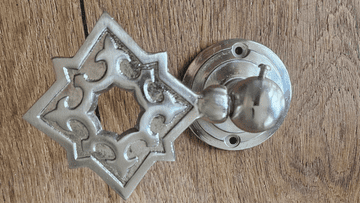 Large Ankara Stainless Steel Effect Celtic Gothic Square Curtain Tiebacks Hold backs