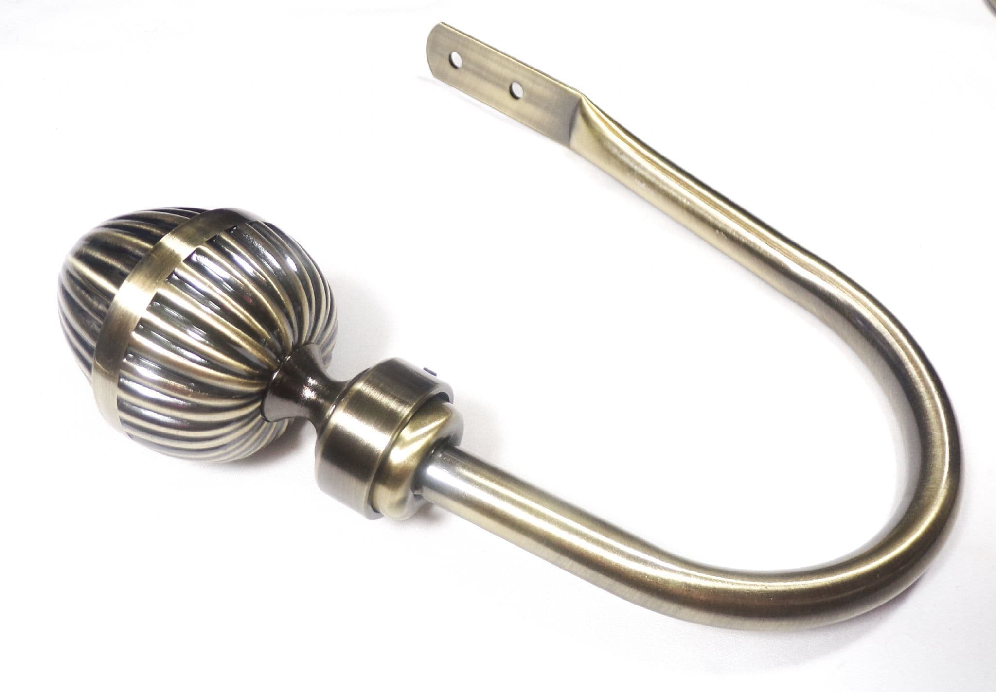 Large Antique Brass Acorn Curtain Tiebacks / Holdbacks