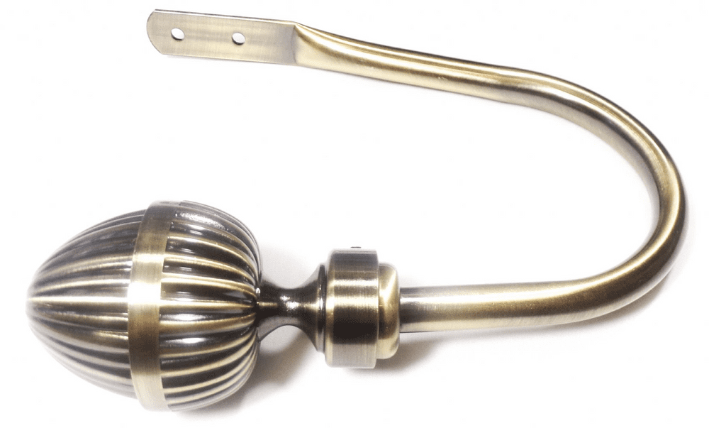 Large Antique Brass Acorn Curtain Tiebacks / Holdbacks