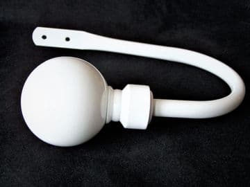 Large Gloss White Metal Ball Curtain Tiebacks
