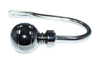 Large Graphite Black Nickel Ribbed Ball Curtain Tiebacks / Holdbacks.