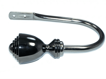 Large Graphite Black Nickel Trophy Curtain Tiebacks / Holdbacks.