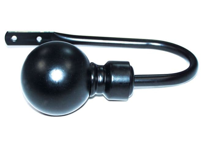 Large Matt Black Ball Curtain Tiebacks / Holdbacks