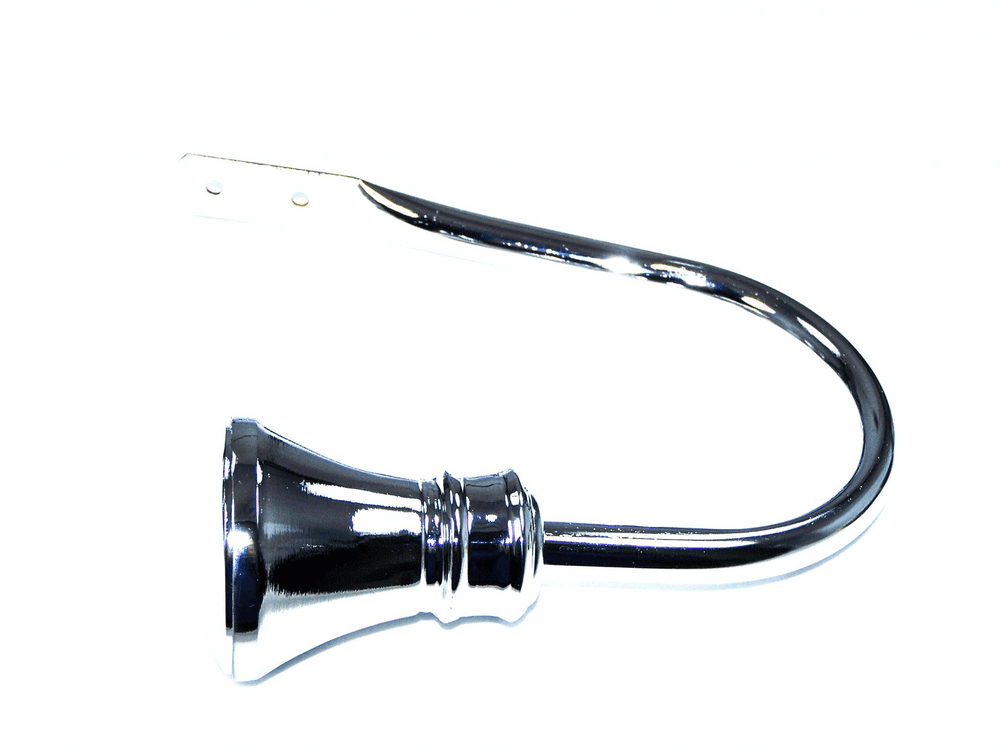 Large Polished Chrome Metal Hammerhead Curtain Tiebacks / Holdbacks