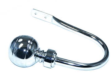 Large Polished Chrome Ribbed Ball Metal Tiebacks / Holdbacks.