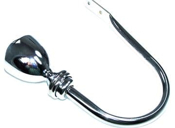 Large Polished Chrome Trophy Metal Curtain Tiebacks / Holdbacks.
