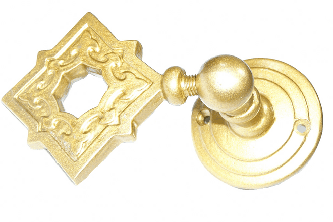 Large Satin Gold Ankara Celtic Gothic Style Square Metal Curtain Tiebacks Hold backs 2