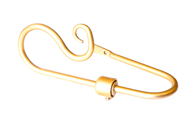 Large Satin Gold Metal Delicate Swirl Crook Curtain Tiebacks Hold backs