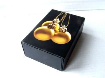 Luxury Black & Gold Christmas Present Gift Box 6x4x2"