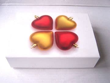 Luxury White Hearts Bauble Christmas Present Gift Box 8.25x6x2"