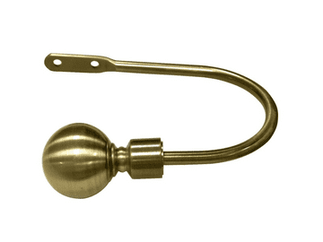 Medium Antique Brass Ball Curtain Tiebacks / Holdbacks
