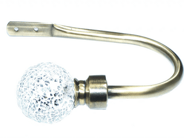 Medium Antique Brass Cut Glass Mosaic Ball Curtain Tiebacks / Holdbacks