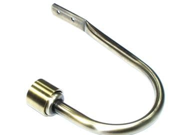 Medium Antique Brass Minimalist End Cap Curtain Tiebacks / Holdbacks.