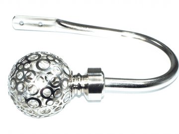 Medium Stainless Steel Circle Ball Curtain Tiebacks / Holdbacks