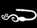 Metal Gloss White Swirl Curtain Tiebacks / Holdbacks