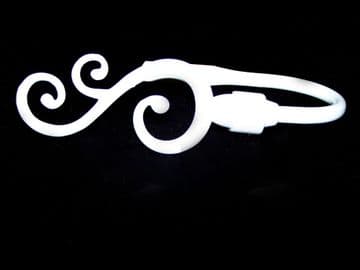 Metal Gloss White Swirl Curtain Tiebacks / Holdbacks