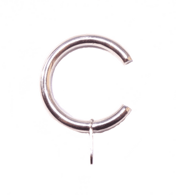 Polished Chrome 16mm - 19mm Metal Bay Window Passing Curtain Pole Rings C Type