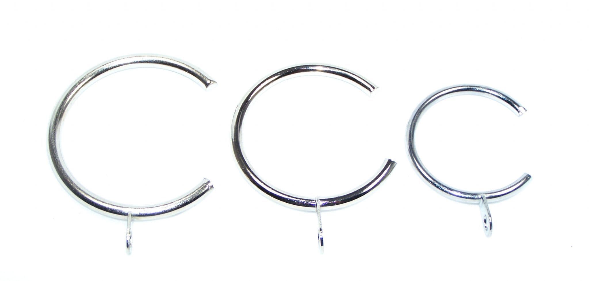 Polished Chrome 25mm 28mm Metal Bay Window Passing Curtain Pole Rings