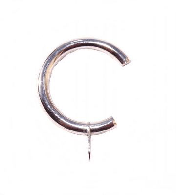 Polished Chrome 25mm - 28mm Metal Bay Window Passing Curtain Pole Rings C Type