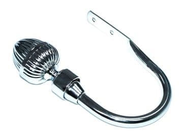 Polished Chrome Acorn Curtain Tiebacks / Holdbacks.