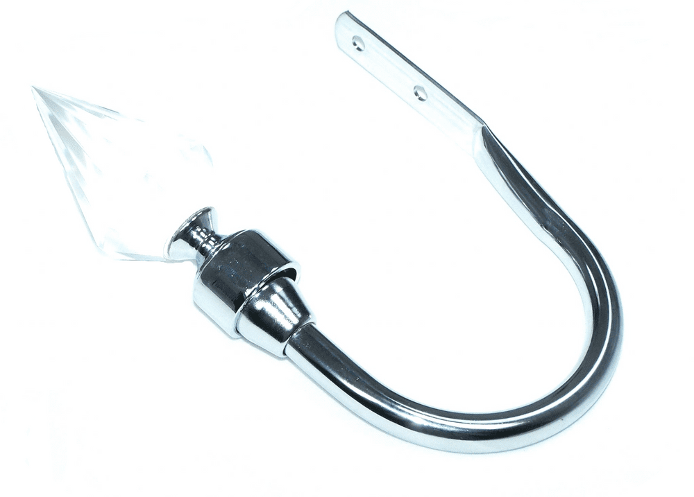 Polished Chrome Cut Glass Crystal Spear Curtain Tiebacks / Holdbacks
