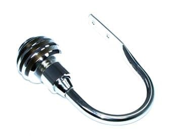 Polished Chrome Sliced Ball Curtain Tiebacks / Holdbacks.