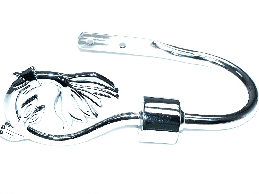 Polished Chrome Swirl Leaf Curtain Tiebacks / Holdbacks