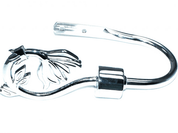 Polished Chrome Swirl Leaf Curtain Tiebacks / Holdbacks.