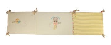 Rabbit Bird Nursery Yellow Cot Bumper 35x155cm
