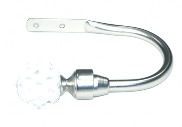 Satin Nickel Cut Glass Crystal Ball Curtain Tiebacks / Holdbacks.