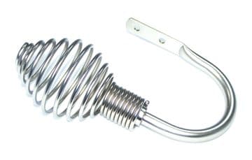 Satin Nickel Silver Coiled Spring Curtain Tiebacks / Holdbacks