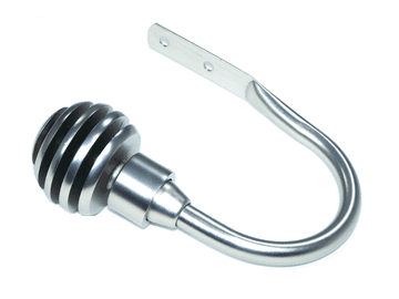 Satin Nickel Sliced Ball Curtain Tiebacks / Holdbacks.
