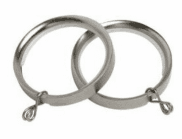 Stainless Steel 30mm - 35mm LINED Flat Metal Curtain Pole Rings Quiet Glider Nylon Inner