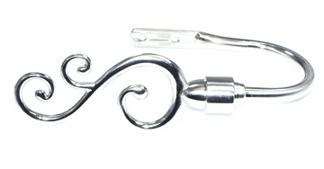 Stainless Steel Curtain  Swirl Tiebacks/Holdbacks x 1 Pair