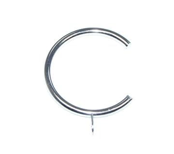 Stainless Steel Silver 16mm - 19mm Bay Window Passing Curtain Pole Rings C Type