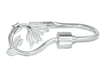 Stainless Steel Swirl Leaf Ball Curtain Tiebacks / Holdbacks