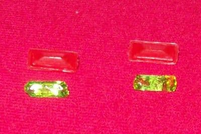 CORGI TOYS 268  Reproduction Green Hornet Green jewel headlamp with red plastic holder