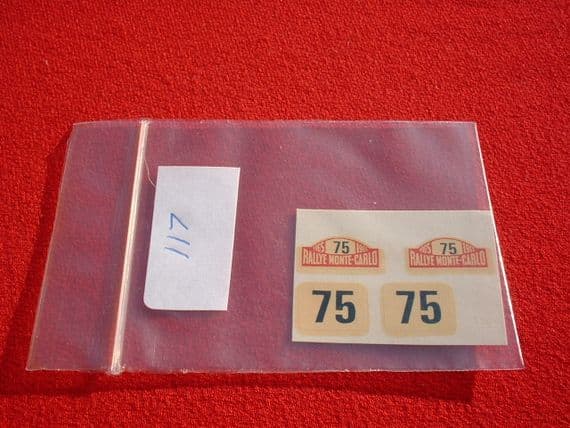 Corgi Toys 323 Citroen DS19 Monte carlo rally signs TRANSFERS / DECALS