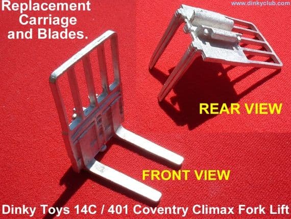 Dinky Toys 14C / 401 COVENTRY CLIMAX FORK LIFT CARRIAGE and BLADES UNPAINTED [ Each ]
