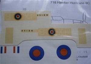 Dinky Toys 718 Hurricane Transfers JX B Squadron markings TRANSFERS / DECALS