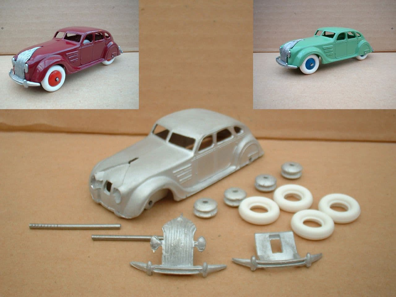 美品　激レア　DINKY TOYS ツートンCHRYSLER ミニカー DINKY TOYS COPY MODEL 30A CHRYSLER AIRFLOW IN KIT FORM
