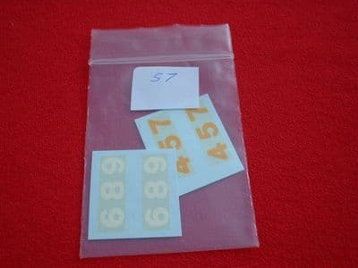 Dinky Toys Set of 2 racing Numbers for the Dinky 230 231 232 233 234 235 TRANSFERS / DECALS